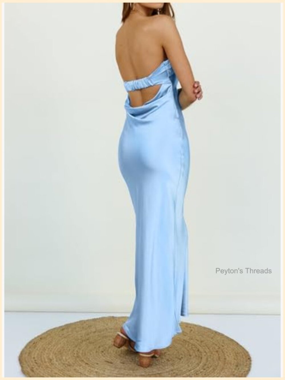 Strapless Satin Bodycon Maxi Dress Backless Formal Party Gown - Picture 3 of 7